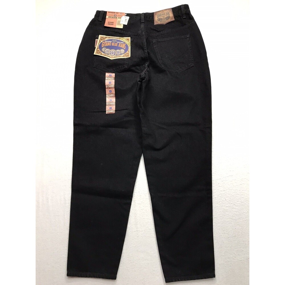 Y2K NWT GITANO Relaxed Jean Women 18 (32x30) Black Taper Leg Deadstock Retro